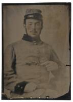 Tintype Photograph of Confederate Soldier with Gun