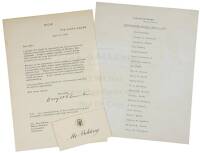 Typed Letter Signed by Dwight Eisenhower, inviting Don Belding to "an informal stag dinner"