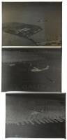 3 Photographic negatives of a "China Clipper" flying boat over the San Francisco Bay