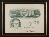 Philatelic limited edition print first day issue, signed by Ronald Reagan