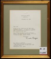 Typed Letter Signed by Ronald Reagan, to James S. Rosenbush