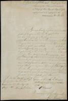 Manuscript orders appointing Walter Bathurst as acting commander of the sloop Kingfisher