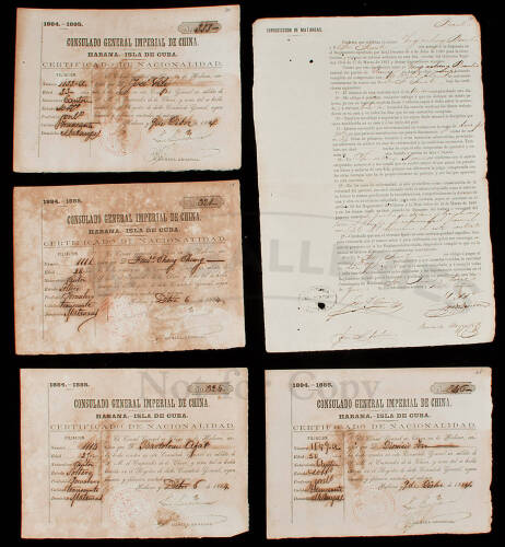 Eight documents relating to Chinese "colonos" (enforced laborers) in Cuba