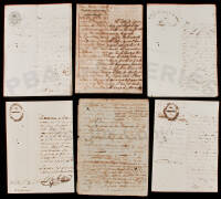 Thirteen manuscript documents related to the construction and collection of funds for a monument that would commemorate and house the ashes of Christopher Columbus