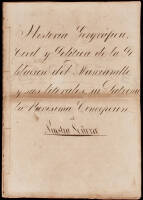 Manuscript: "Historia Geografica, Civil y Politica de la Poblacion del Manzanillo y sus litorales, su Patrona la Purisima Concepcion de Nuestra Senora"