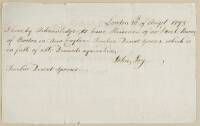 Autograph Note, signed, to Paul Revere regarding silver desert spoons