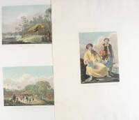 Lot of 4 hand-colored copper-engravings