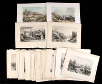 Collection of 75 engraved plates, 6 are colored