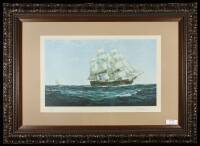 Color lithograph of large sailing vessel