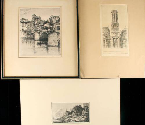 Group of 19th and early 20th century engravings and etchings