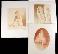 Group of 11 signed color lithographs of women, some nude