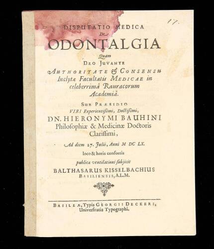 Disputatio Medica de Odontalgia