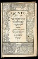 Historico, nel qual si trattano i fatti e le guerre de Alessandro Magno, tradotto di latino nell volgar lingua per l'eccelete huomo P. Candido