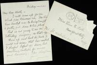 Autograph letter signed by Zane Grey to his future wife Lina "Dolly" [Grey]