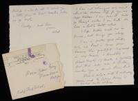 Autograph letter signed by Zane Grey to his son Romer Grey