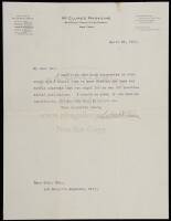 Typed letter signed to Zane Grey from S.S. McClure, President of McClure's Magazine