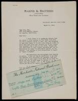 Typed letter signed to Zane Grey from Thomas B. Will of Harper & Brothers, Publishers