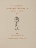 D.H. Lawrence's Unpublished Foreword to "Women in Love" 1919