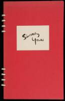 Sincerely Yours: A Collection of Favorite Recipes of Well-Known Persons