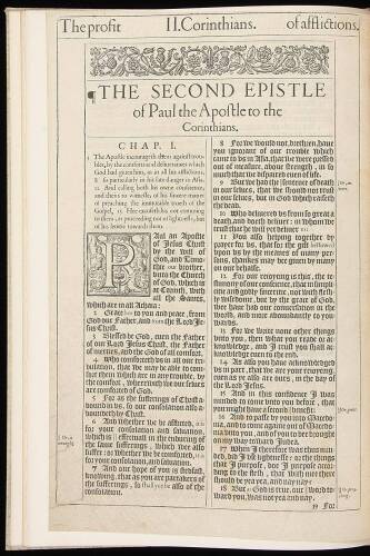 A Leaf from the 1611 King James Bible with "The Noblest Monument of English Prose" by John Livingston Lowes & "The Printing of the King James Bible" by Louis I. Newman