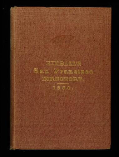 The San Francisco City Directory...September 1, 1850