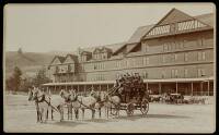 Photograph of a stagecoach at Mammoth Hotel, Wyoming