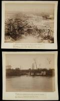 Two albumen photographs of improvements being made to the Mississippi River