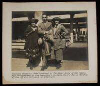 Original photograph of Rudolph Valentino and two female admirers at San Francisco's Southern Pacific Train Station