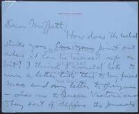 Autograph Letter to Samuel E. Moffett