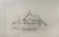 Pencil drawing of the South Elevation of 'The Bend'