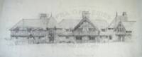 Pencil drawing of the exterior of The Bend