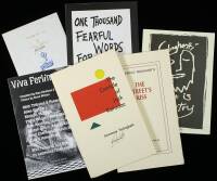 Collection of 32 signed Lawrence Ferlinghetti books and paper items from Library of Lawrence Ferlinghetti