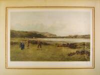 "The Putting Green" &ndash; hand-colored print, framed
