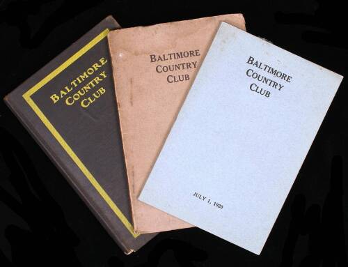 Set of 3 Baltimore Country Club Year Books/By-Laws: 1905-06, 1911-12 & 1920