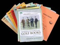 Run of 35 Grant Books golf catalogues, plus 3 supplements & 4 advertising fliers