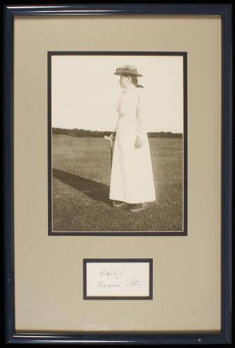 Framed presentation with Margaret Curtis signature and photograph