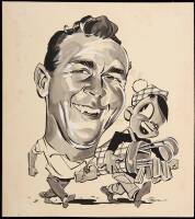 Original watercolor painting of Arnold Palmer by Ted Drake