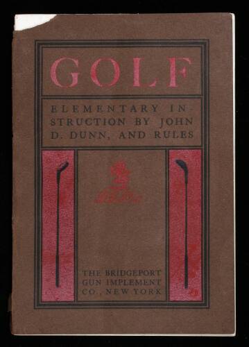 Golf: Elementary Instruction [in Golf Goods Retail Catalogue, Seasons 1900-1901, Bridgeport Gun Implement Co.]