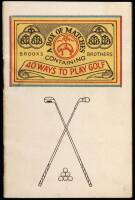 A Box of Matches Containing Forty Ways to Play Golf or The Handicapper's Hoyle