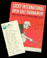 Lucky International Open Golf Tournament program cover signed by 22 golfers