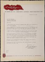 Typed letter signed by Walter Hagen to Tom Kerrigan (of Siwanoy Country Club)