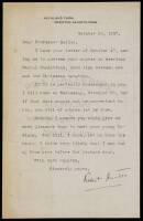 Typed letter signed by Robert Hunter to Professor Bailey