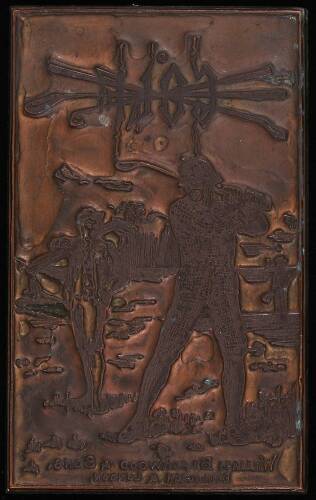 Original metal printing plate used for the front cover image of Hints on the Game of Golf