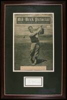 Framed presentation with Bobby Jones autograph and a copy of Mid-Week Pictorial magazine with Jones on the cover