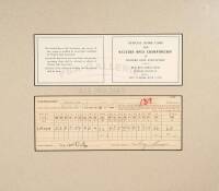 Signed Tony Lema Scorecard from the 1958 Western Open Championship