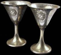 Set of 2 Sterling silver golf trophies, 1936 & 1939