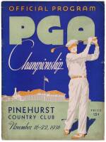 [19th] PGA Championship, Pinehurst Country Club, November 16-22, 1936. Official Program