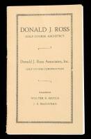 A Partial List of Prominent Golf Courses Designed by Donald J. Ross, Golf Course Architect