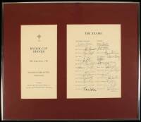 Autographs from the 24 players and 2 Captains of the 1981 Ryder Cup dinner, framed