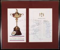 Autographs from the 24 players and 2 Captains of the 1983 Ryder Cup dinner, framed